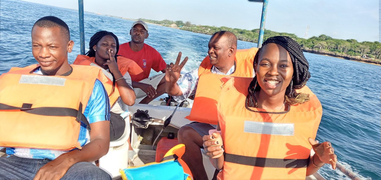 Ecolive team monitoring coastal waters during a Source-to-Sea field visit